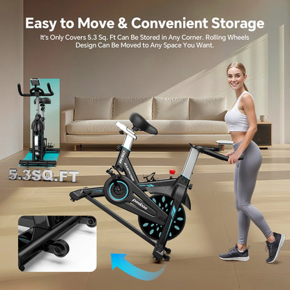 Professional Indoor Cycling Bike Stationary Exercise Bikes Home Cardio Workout Bicycle Machine 350Lb Flywheel Weight 40Lbs