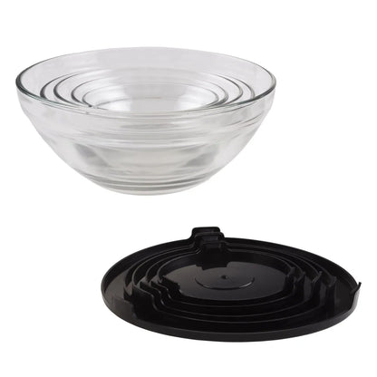10 Piece Glass Storage Containers with Snap Lids Mixing Bowls Kitchen Prep Food Safe Reusable Space Efficient Dishwasher Safe