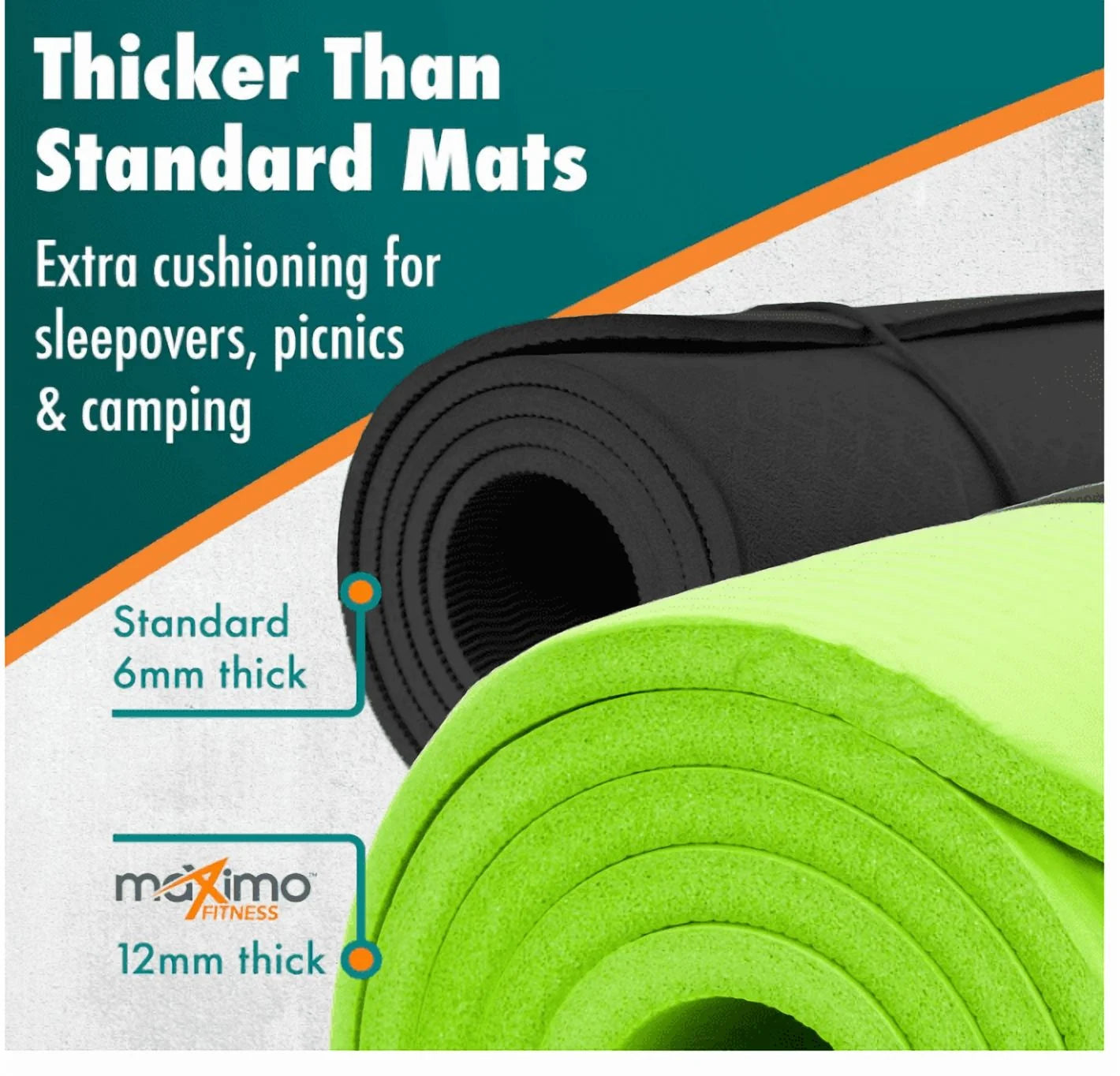 Fitness Yoga Mat - Multipurpose Exercise Mat for Men, Women and Kids, Ideal Non Slip Workout Mats for Yoga, Pilates, Gym Exercise with Carrying Strap