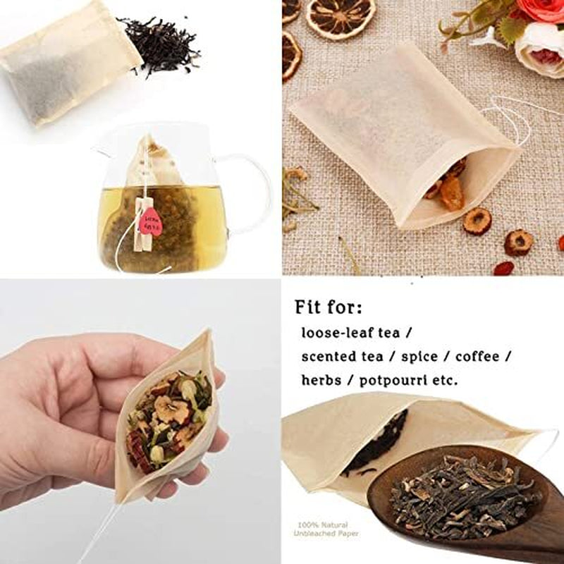 NEPAK 600 Pcs Disposable Tea Filter Bags for Loose Tea Drawstring Empty Tea Bags