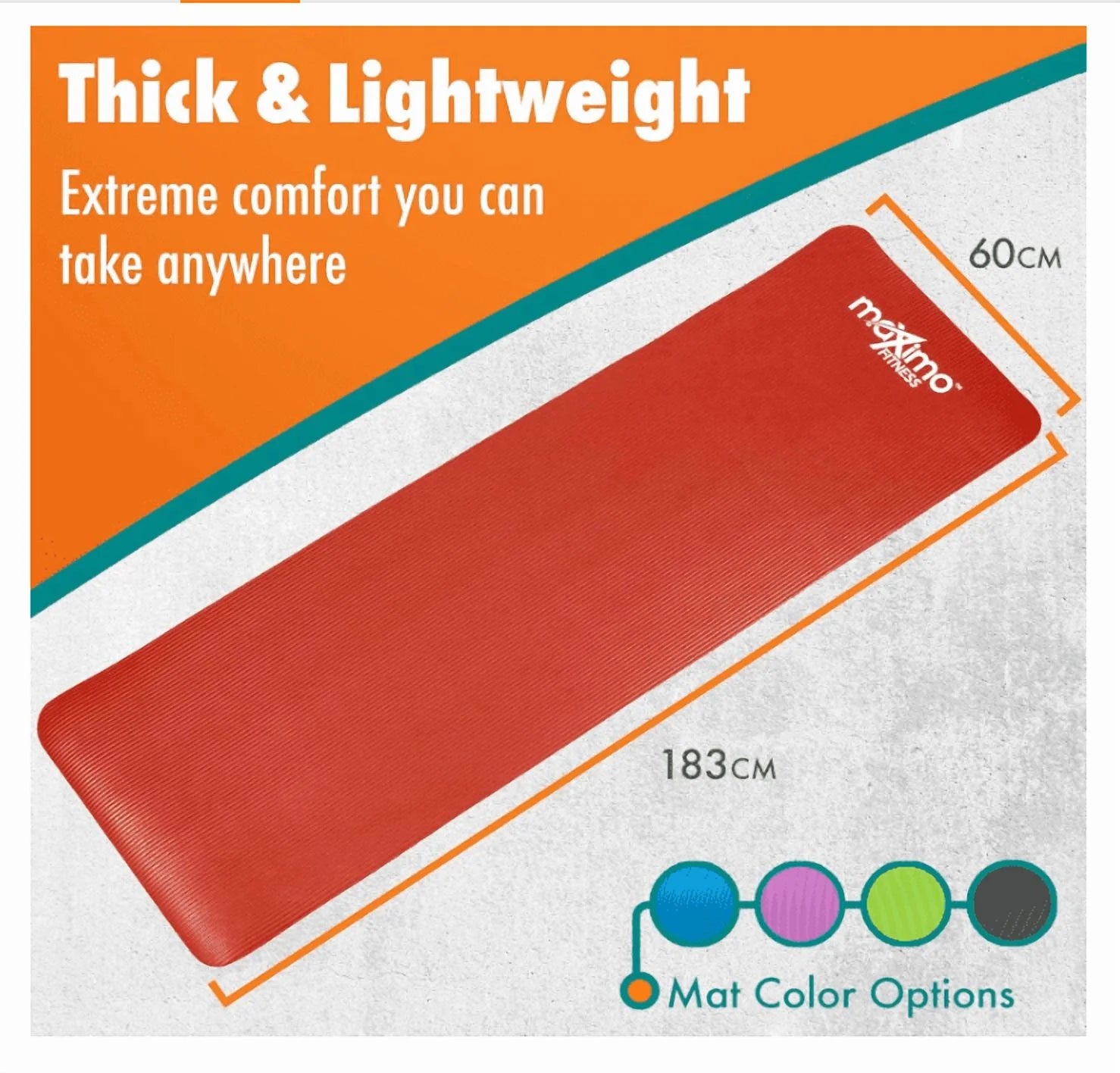 Fitness Yoga Mat - Multipurpose Exercise Mat for Men, Women and Kids, Ideal Non Slip Workout Mats for Yoga, Pilates, Gym Exercise with Carrying Strap