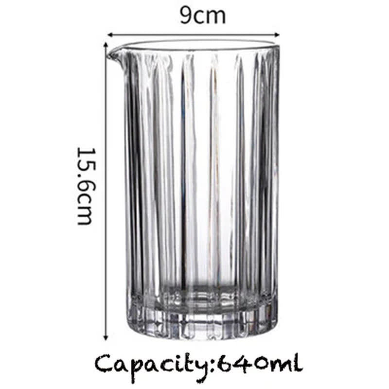 Cocktail Mixing Glass Bartender Beaker Cocktail Stirring Glass with Thick Weighted Bottom Professional Bar Beaker Mixing Glass