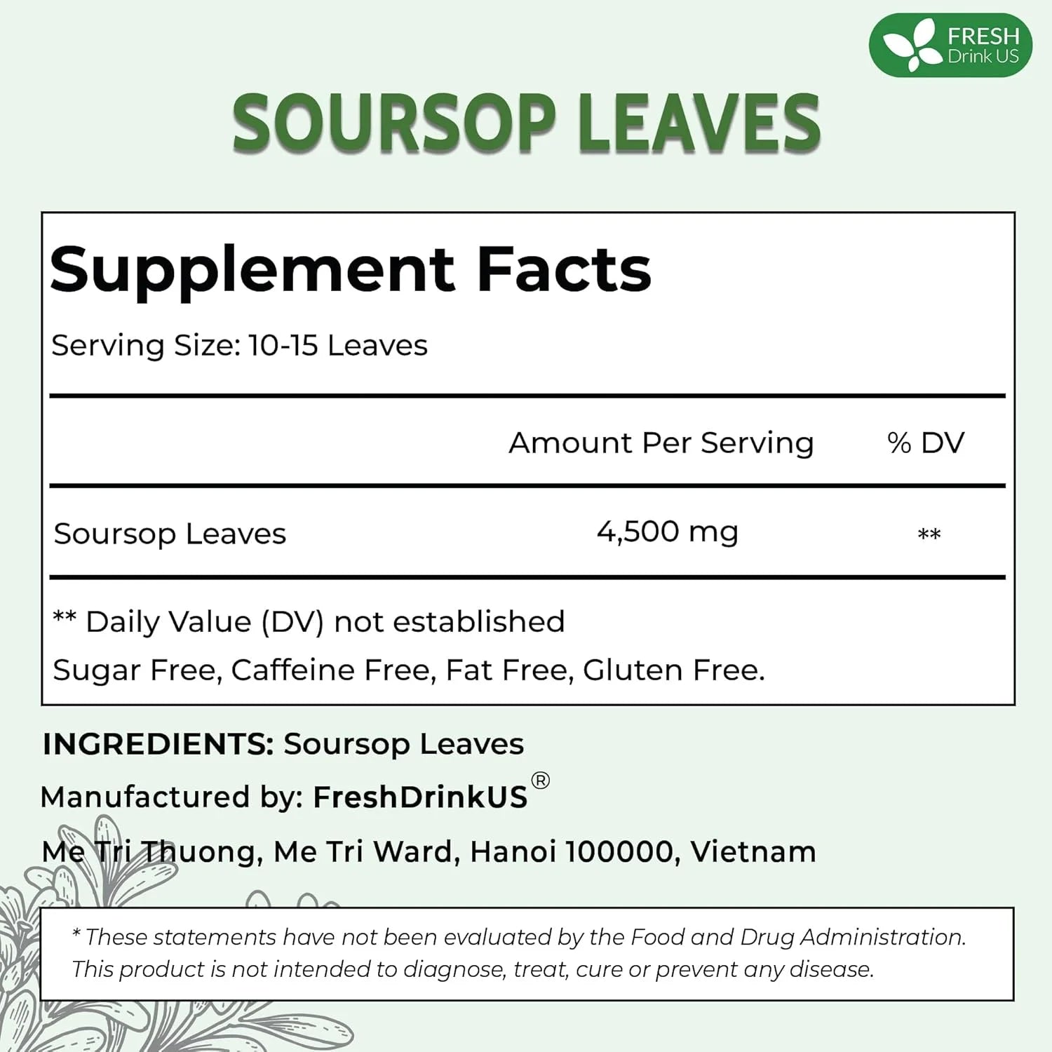 55+ Premium Soursop Graviola Dried Leaves, 55-60 Natural Leaves, Whole Soursop Leaves, Wildcrafted, Graviola, Soursop, Hoja Guanabana, Soursop Loose Leaf Herbal Tea, No Gluten, Vegan