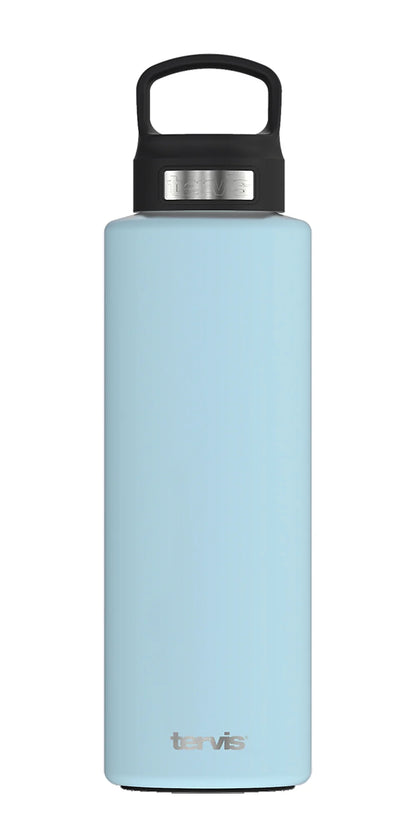 Powder Coated Stainless Steel Triple Walled Insulated Tumbler Travel Cup Keeps Drinks Cold, 40Oz with High Performance Lid, Blue Moon