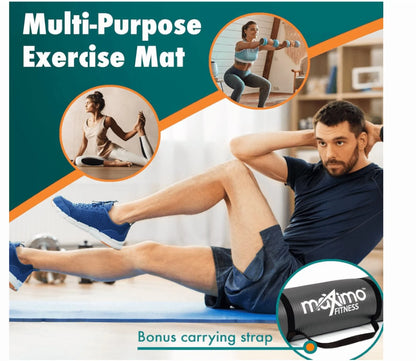 Fitness Yoga Mat - Multipurpose Exercise Mat for Men, Women and Kids, Ideal Non Slip Workout Mats for Yoga, Pilates, Gym Exercise with Carrying Strap