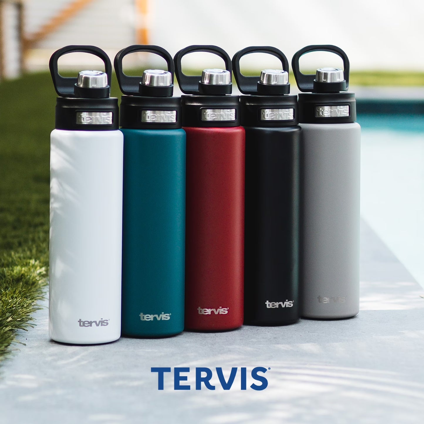 Powder Coated Stainless Steel Triple Walled Insulated Tumbler Travel Cup Keeps Drinks Cold, 40Oz with High Performance Lid, Blue Moon