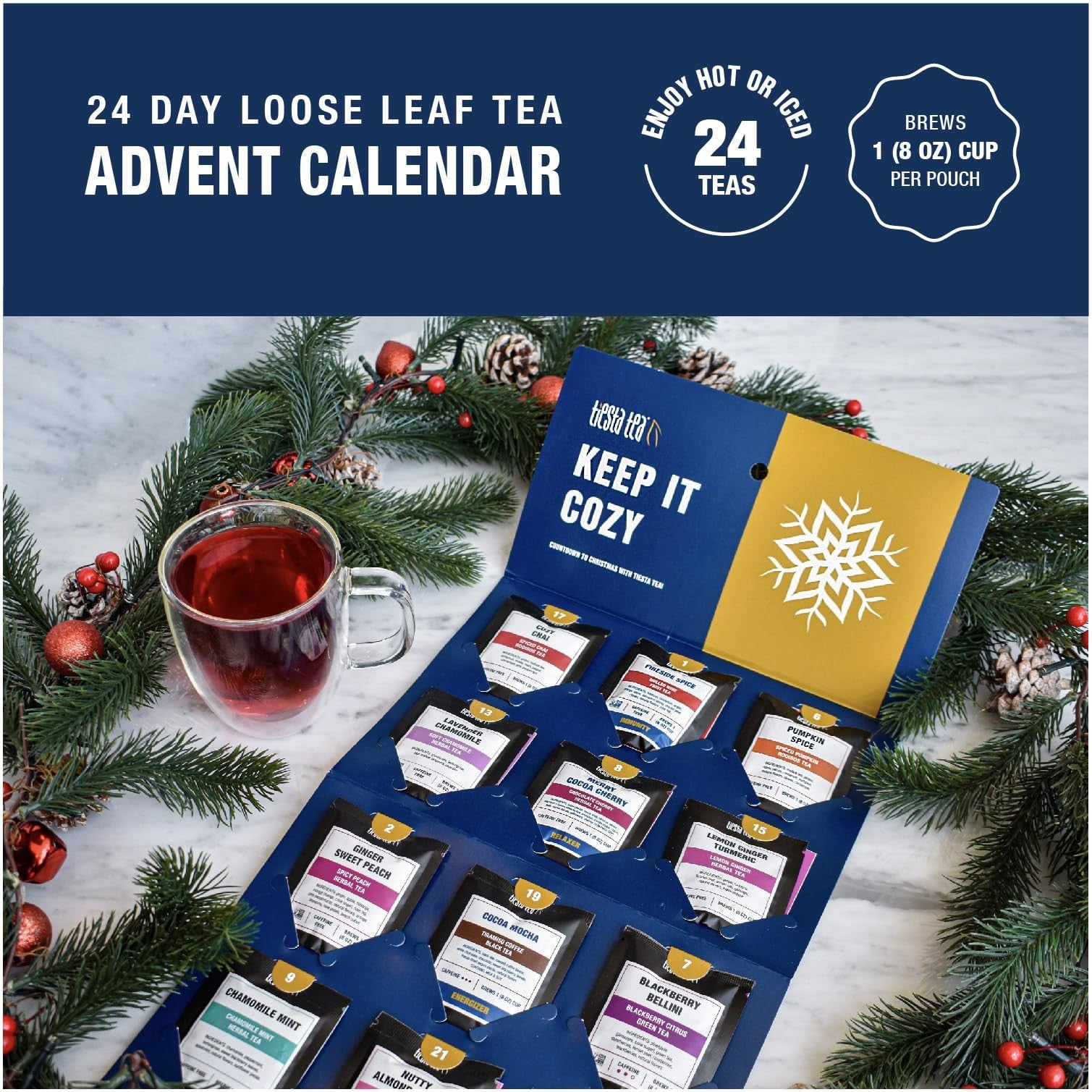 2024 Loose Leaf Tea Advent Calendar 24 Unique Tea Blends Holiday Gift Set