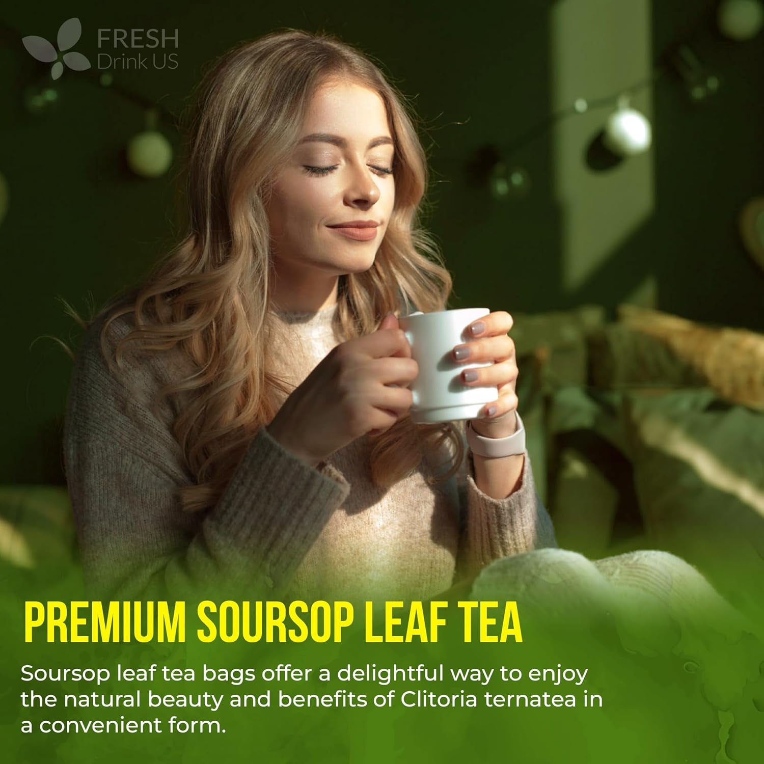 , Premium 75 Soursop Graviola Leaf Tea Bags, 100% Natural and Pure from Soursop Leaves, Handmade, Made with Natural Materials-Corn Fiber Tea Bag, Sugar/ Caffeine/ Gluten Free, Hoja Guanabana Tea