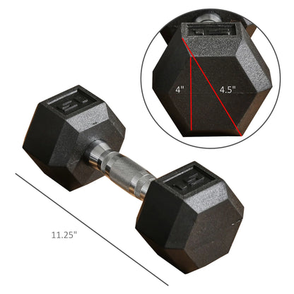 2 X 15Lbs Hex Dumbbell Set of 2, Rubber Weights Exercise Fitness Dumbbell with Non-Slip Handles, Anti-Roll, for Women or Men Home Gym Workout