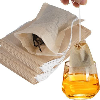 NEPAK 600 Pcs Disposable Tea Filter Bags for Loose Tea Drawstring Empty Tea Bags