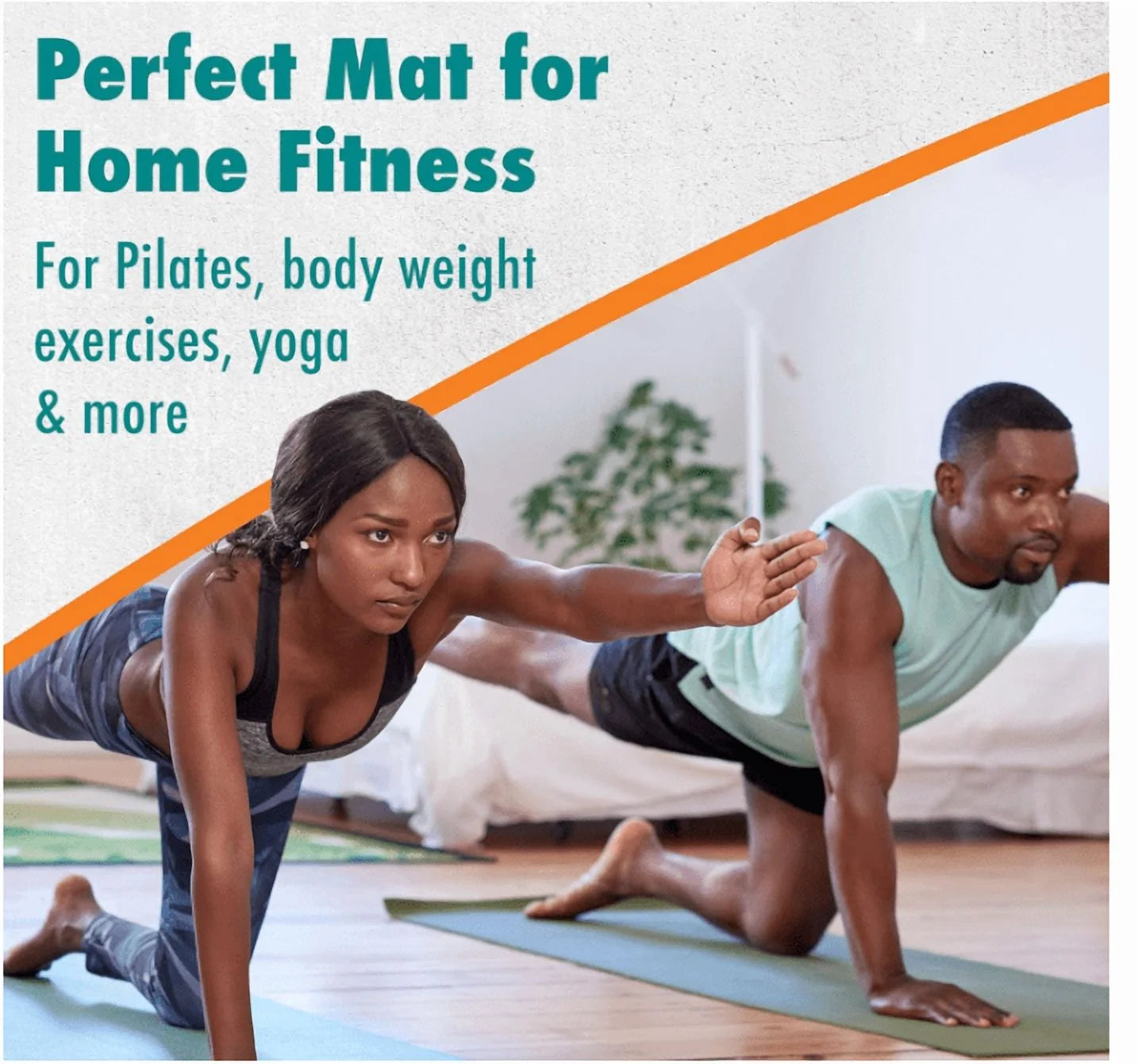 Fitness Yoga Mat - Multipurpose Exercise Mat for Men, Women and Kids, Ideal Non Slip Workout Mats for Yoga, Pilates, Gym Exercise with Carrying Strap