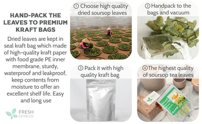 55+ Premium Soursop Graviola Dried Leaves, 55-60 Natural Leaves, Whole Soursop Leaves, Wildcrafted, Graviola, Soursop, Hoja Guanabana, Soursop Loose Leaf Herbal Tea, No Gluten, Vegan