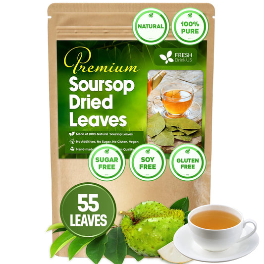 55+ Premium Soursop Graviola Dried Leaves, 55-60 Natural Leaves, Whole Soursop Leaves, Wildcrafted, Graviola, Soursop, Hoja Guanabana, Soursop Loose Leaf Herbal Tea, No Gluten, Vegan
