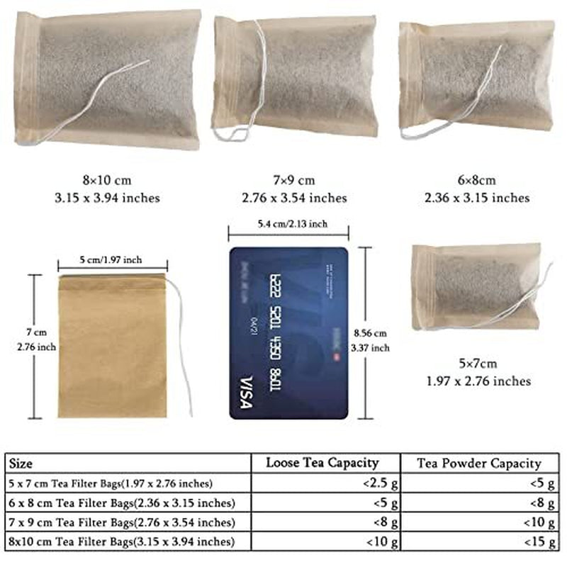 NEPAK 600 Pcs Disposable Tea Filter Bags for Loose Tea Drawstring Empty Tea Bags