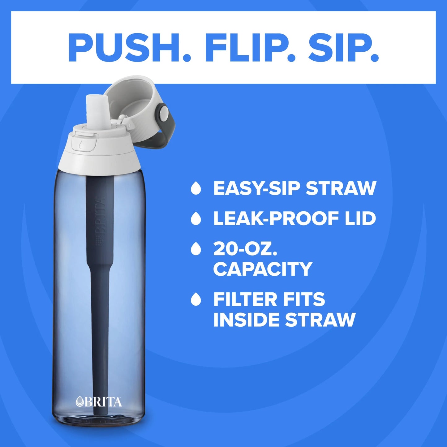 36 Oz Premium Plastic Filtered Water Bottle, Orchid, Leak Proof, BPA Free with Straw