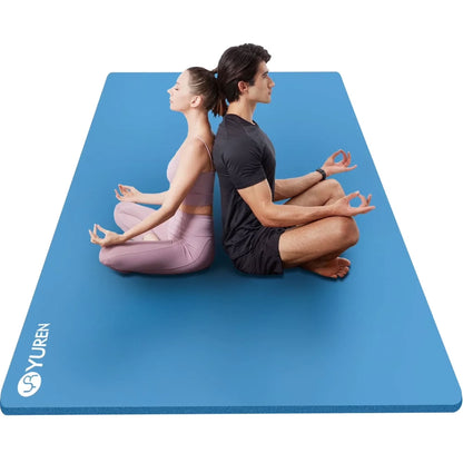 Extra Large Yoga Mat 78X51" 1/2" Thick NBR Foam Exercise Mats for Home Gym Workout, Blue