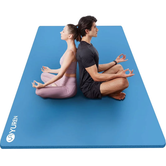 Extra Large Yoga Mat 78X51" 1/2" Thick NBR Foam Exercise Mats for Home Gym Workout, Blue