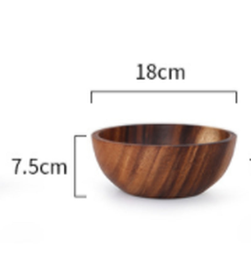 Kitchen Natural Wooden Bowl Household Fruit Bowl Salad Bowl for Home Restaurant Food Container Wooden Utensils Note the Size Hot