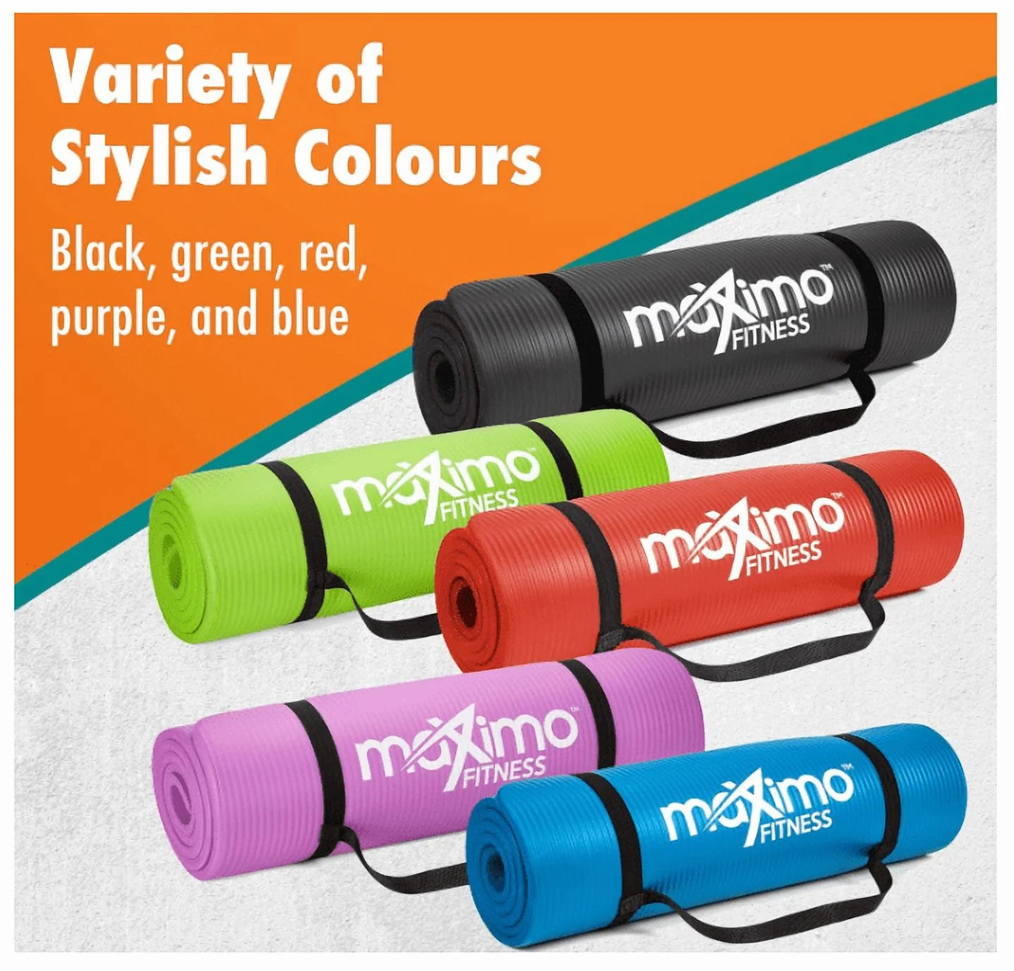 Fitness Yoga Mat - Multipurpose Exercise Mat for Men, Women and Kids, Ideal Non Slip Workout Mats for Yoga, Pilates, Gym Exercise with Carrying Strap