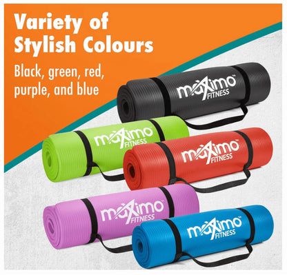 Fitness Yoga Mat - Multipurpose Exercise Mat for Men, Women and Kids, Ideal Non Slip Workout Mats for Yoga, Pilates, Gym Exercise with Carrying Strap