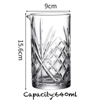 Cocktail Mixing Glass Bartender Beaker Cocktail Stirring Glass with Thick Weighted Bottom Professional Bar Beaker Mixing Glass