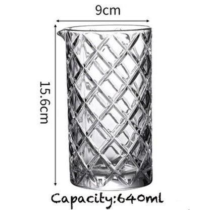 Cocktail Mixing Glass Bartender Beaker Cocktail Stirring Glass with Thick Weighted Bottom Professional Bar Beaker Mixing Glass