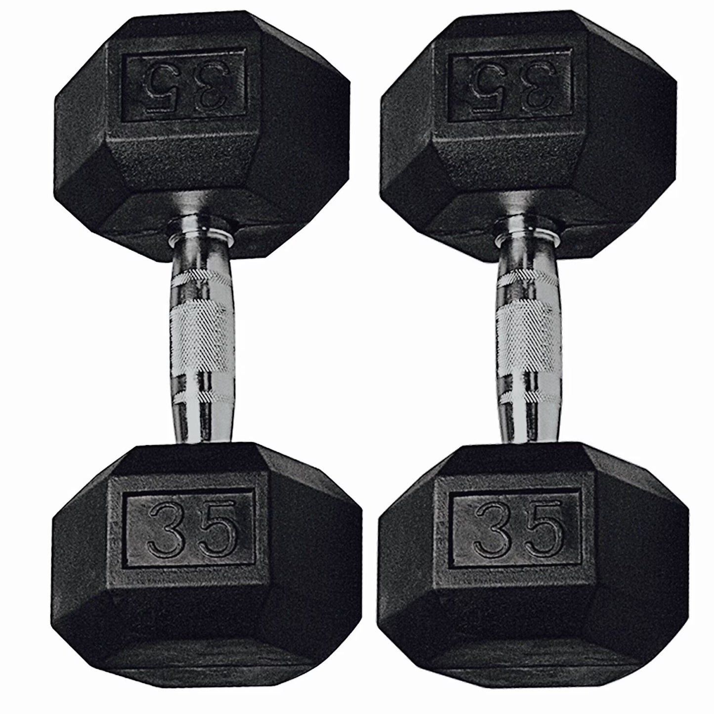 , 40Lb Rubber Hex Dumbbells, Pair