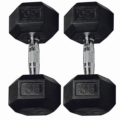 , 40Lb Rubber Hex Dumbbells, Pair