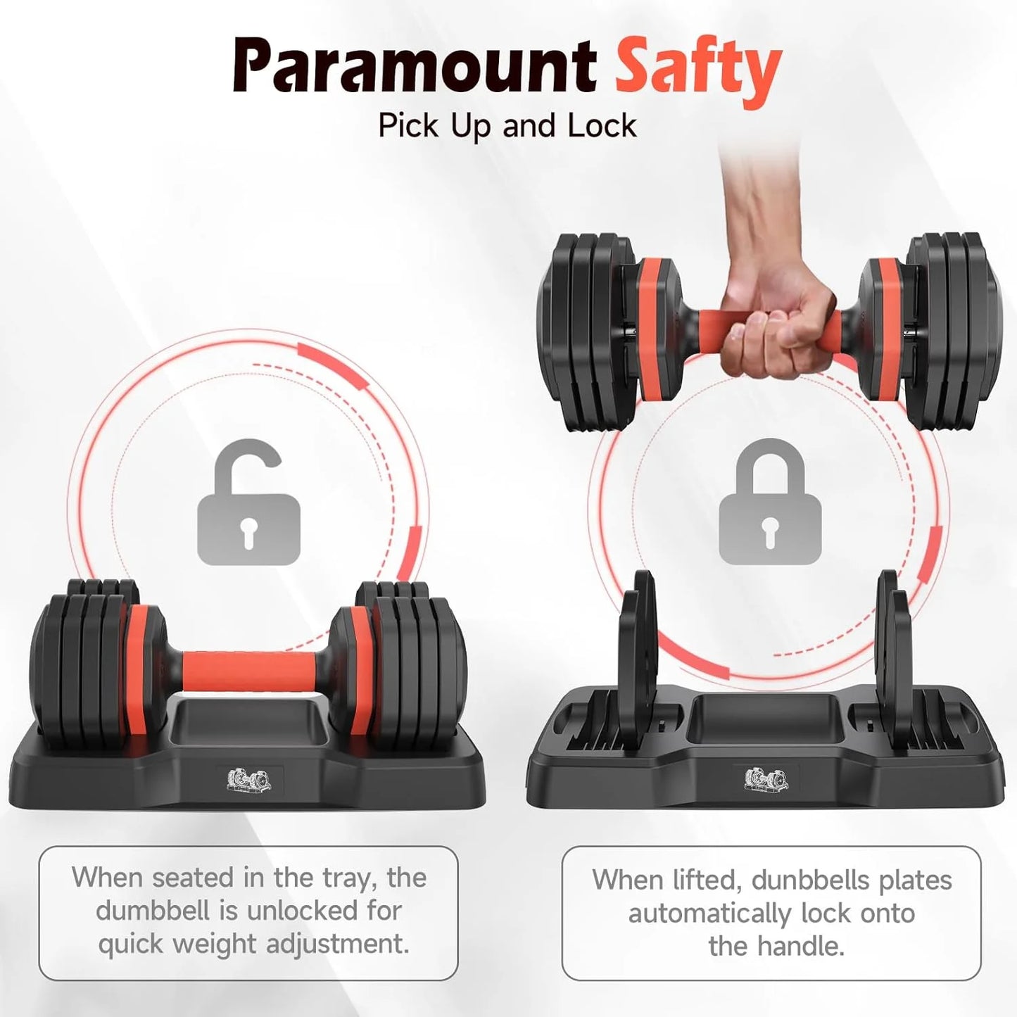 55LB Adjustable Dumbbells Single,15Lb to 55LB Hex Adjustable Dumbbells of 2 Anti-Slip Handle, Suitable for Home Gym Exercise Equipment