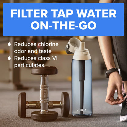 36 Oz Premium Plastic Filtered Water Bottle, Orchid, Leak Proof, BPA Free with Straw