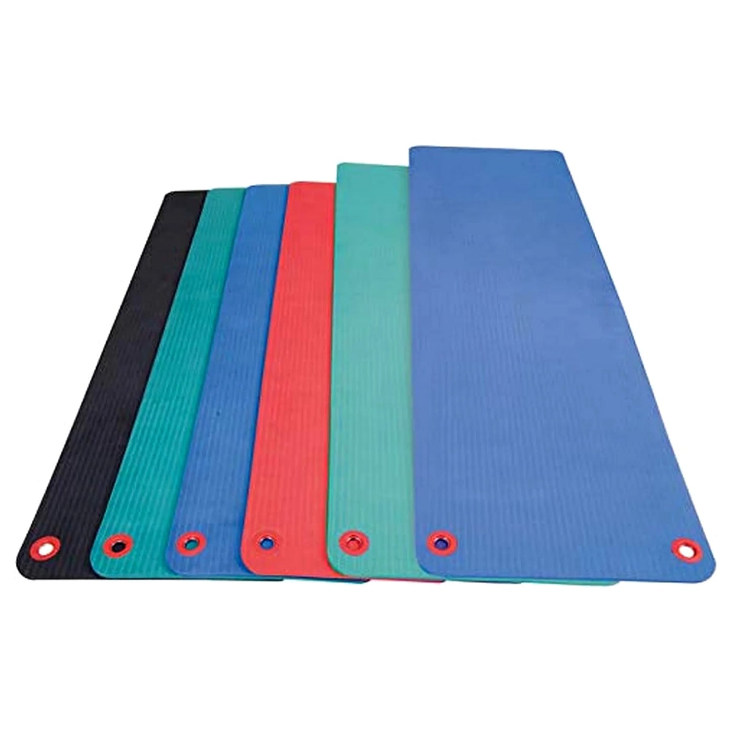 Aeromat Elite Workout Mat with Eyelets, 20" X 48" X 0.5", Phthalate-Free PVC Closed Cell Foam, Black