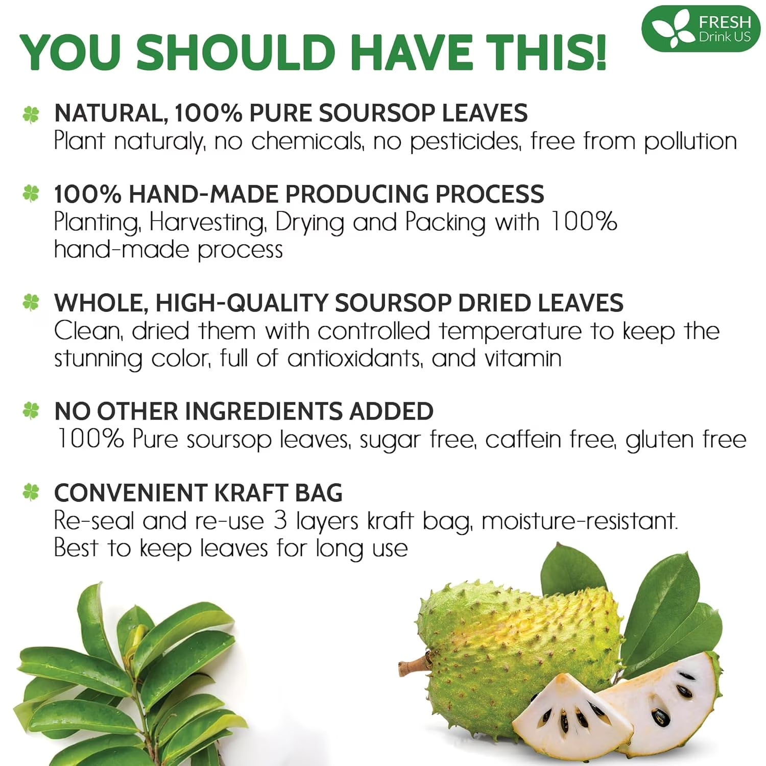 55+ Premium Soursop Graviola Dried Leaves, 55-60 Natural Leaves, Whole Soursop Leaves, Wildcrafted, Graviola, Soursop, Hoja Guanabana, Soursop Loose Leaf Herbal Tea, No Gluten, Vegan
