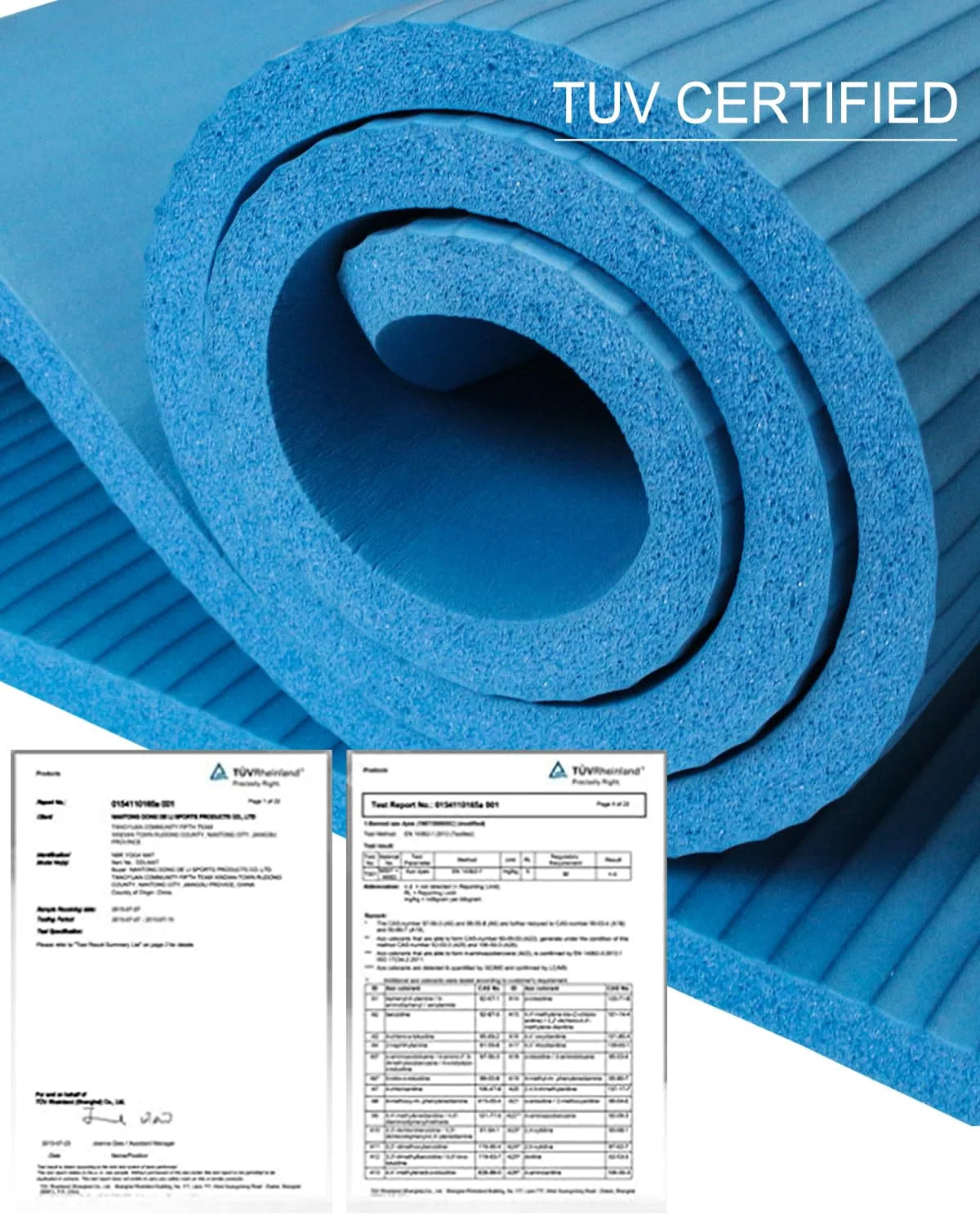 Extra Large Yoga Mat 78X51" 1/2" Thick NBR Foam Exercise Mats for Home Gym Workout, Blue