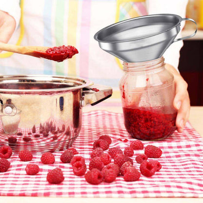 Stainless Steel Funnel with Strainer and 200 Mesh Filter Food Grade Oil Strainer Set of 7 for Kitchen Use