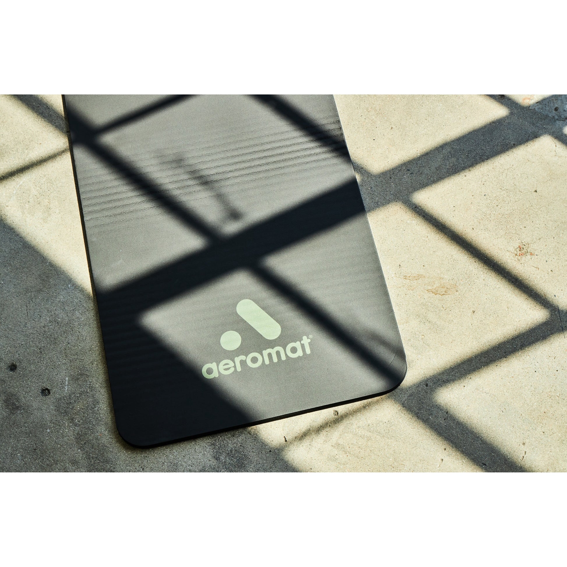 Aeromat Elite Workout Mat with Eyelets, 20" X 48" X 0.5", Phthalate-Free PVC Closed Cell Foam, Black