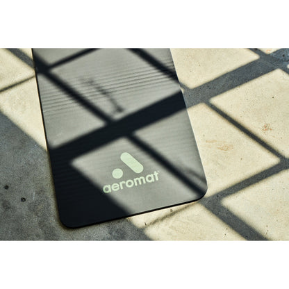 Aeromat Elite Workout Mat with Eyelets, 20" X 48" X 0.5", Phthalate-Free PVC Closed Cell Foam, Black