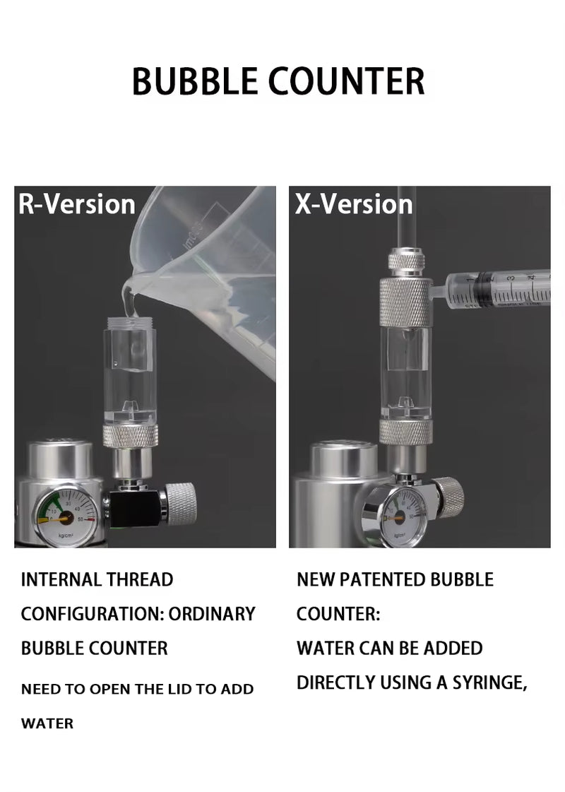 Aquarium DIY CO2 Generator System Kit Stainless Steel CO2 Cylinder Generator System Carbon Dioxide Reactor Kit for Plant Fish