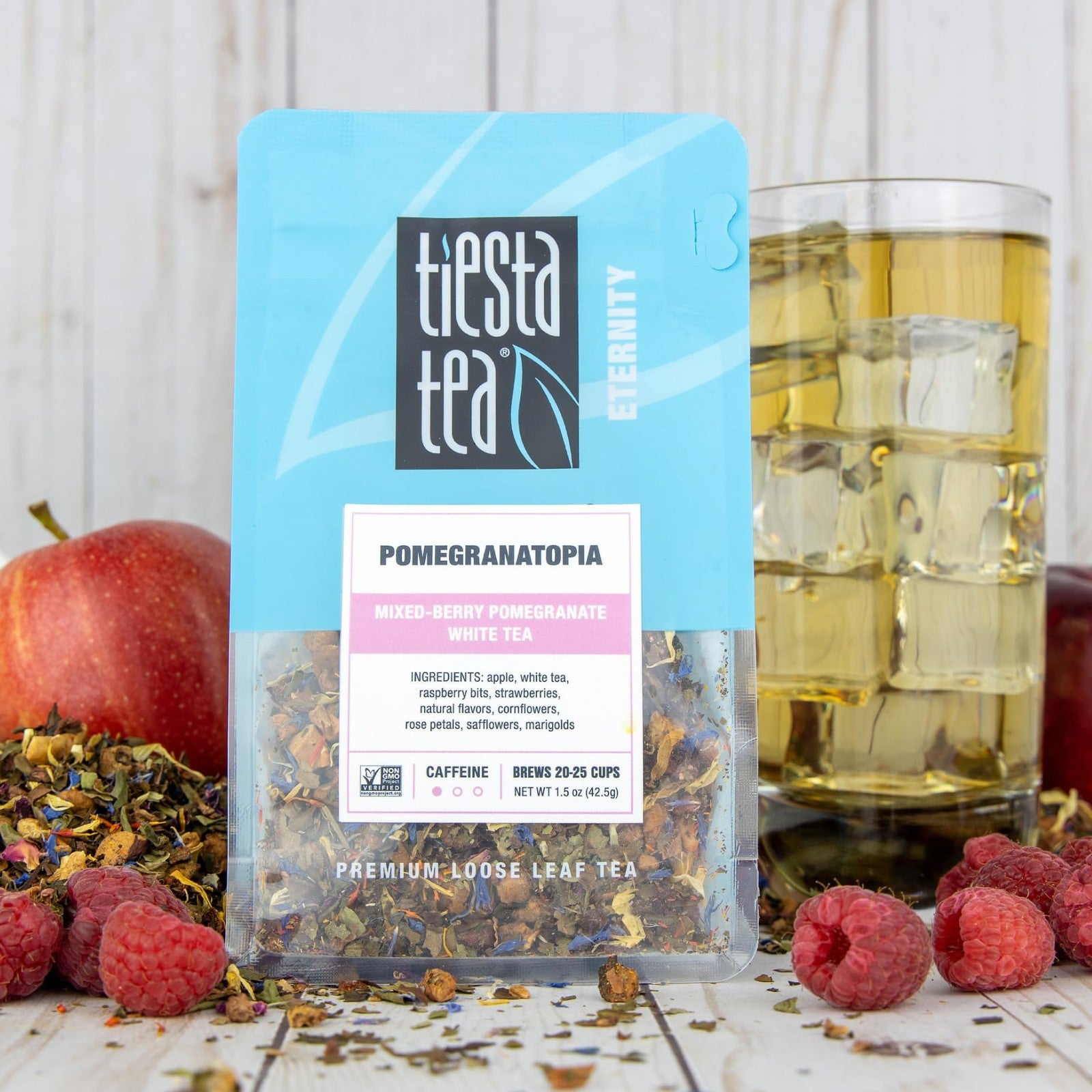 Pomegranatopia Mixed Berry White Tea 25 Cups Organic Loose Leaf Blend