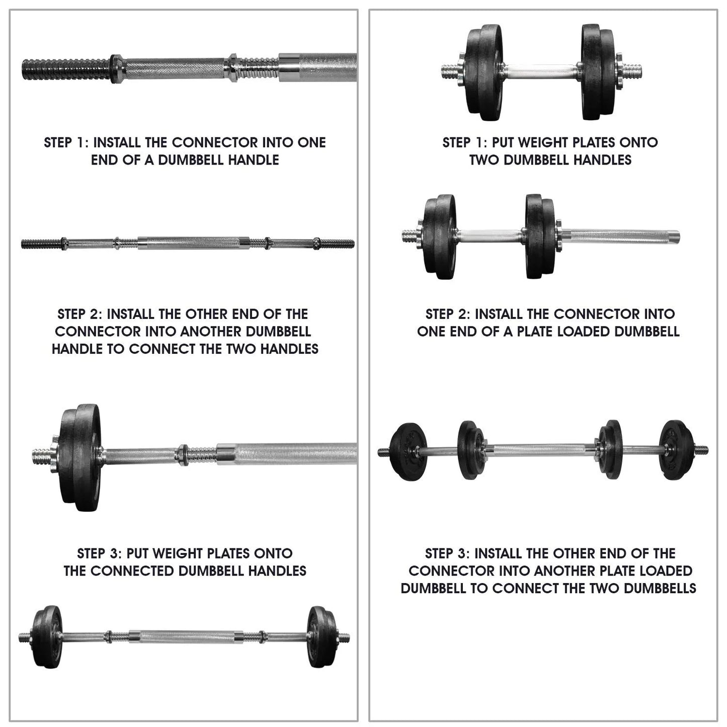 Adjustable Dumbbell, 60 Lbs with Connector