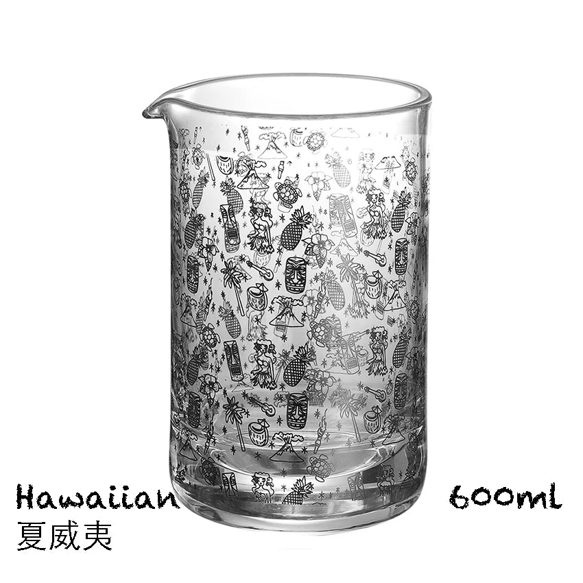 Cocktail Mixing Glass Bartender Beaker Cocktail Stirring Glass with Thick Weighted Bottom Professional Bar Beaker Mixing Glass