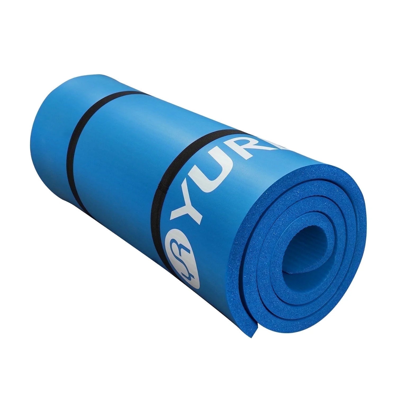 Thick Yoga Mat 15Mm Hi-Density NBR Foam Exercise Mats for Stretching Pilates Fitness, Blue W/ Bag