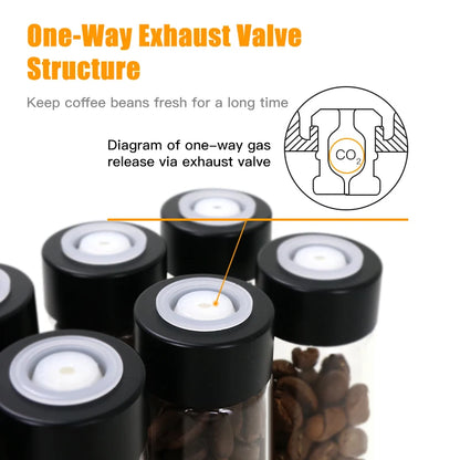 Coffee Beans Storage Container Glass Tube Bottle with Breathable Lid Wooden Display Rack Barista Accessories Coffeware Sets Gift