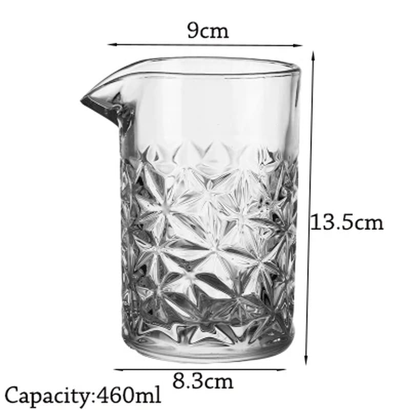 Cocktail Mixing Glass Bartender Beaker Cocktail Stirring Glass with Thick Weighted Bottom Professional Bar Beaker Mixing Glass