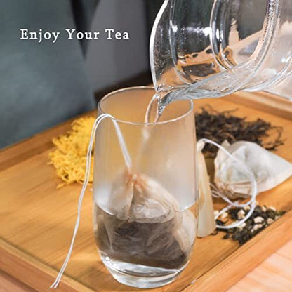NEPAK 600 Pcs Disposable Tea Filter Bags for Loose Tea Drawstring Empty Tea Bags
