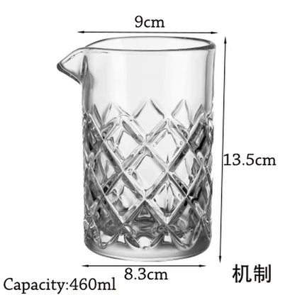 Cocktail Mixing Glass Bartender Beaker Cocktail Stirring Glass with Thick Weighted Bottom Professional Bar Beaker Mixing Glass