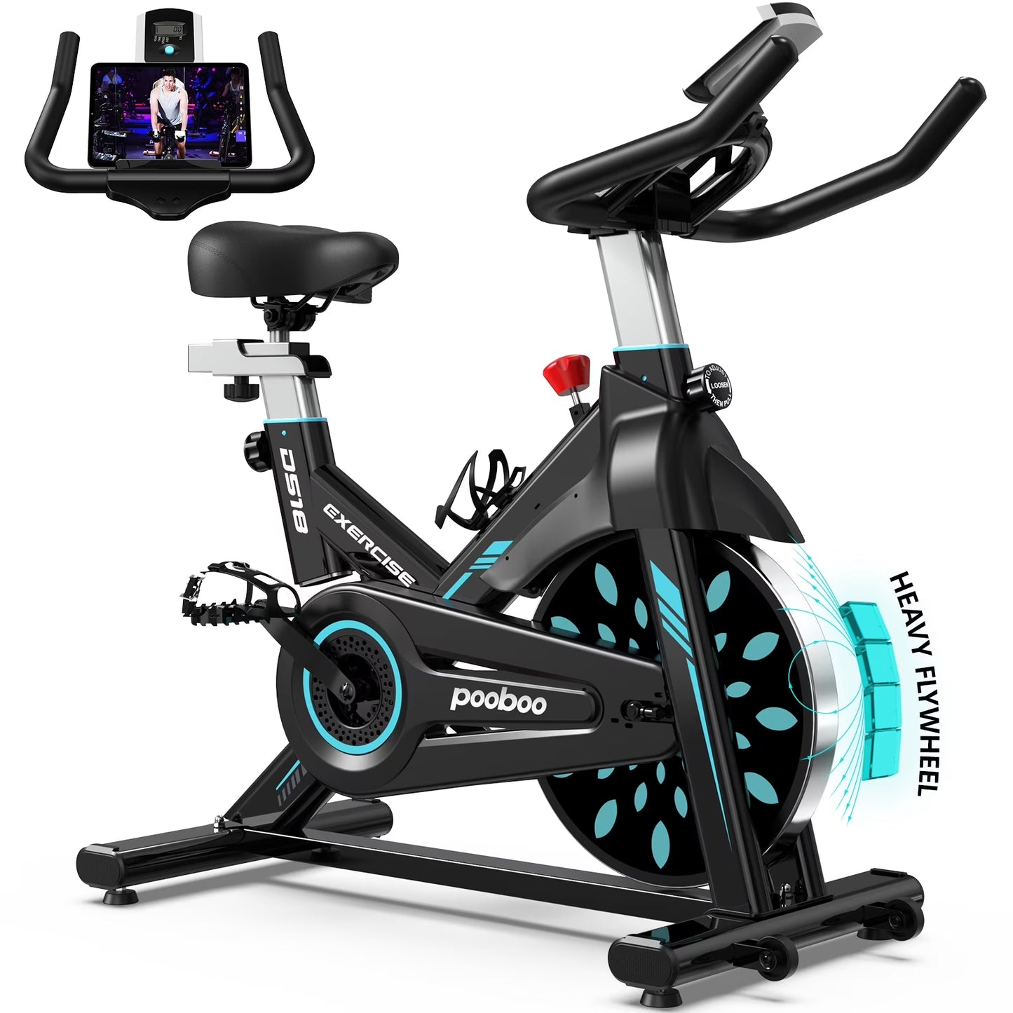 Professional Indoor Cycling Bike Stationary Exercise Bikes Home Cardio Workout Bicycle Machine 350Lb Flywheel Weight 40Lbs