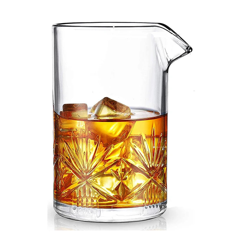 Cocktail Mixing Glass Bartender Beaker Cocktail Stirring Glass with Thick Weighted Bottom Professional Bar Beaker Mixing Glass